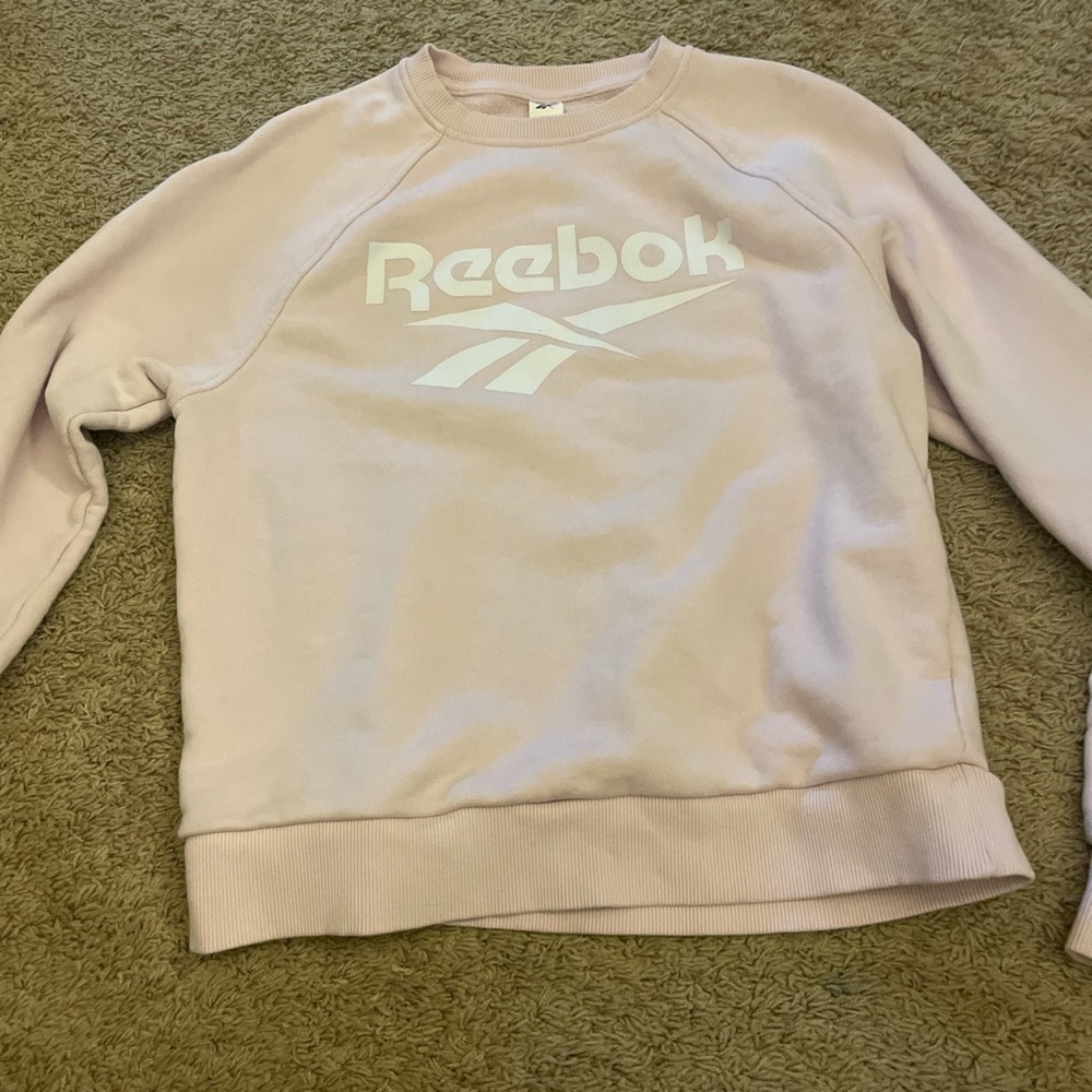 light pink reebok crewneck
